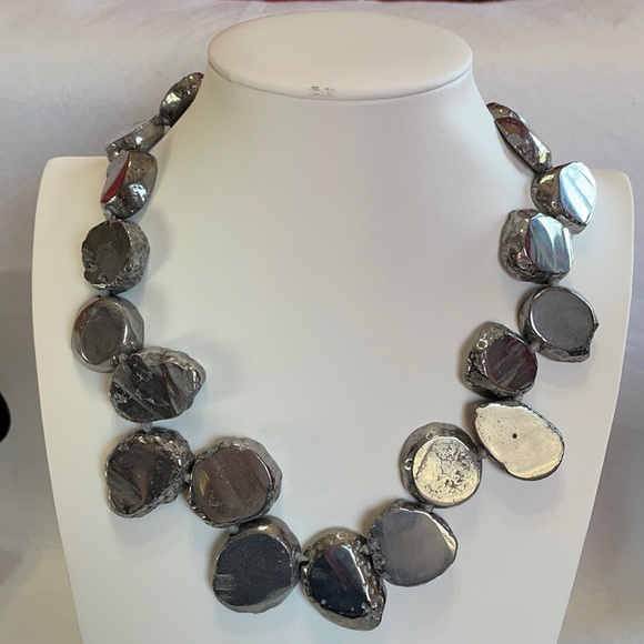 NWT TJ MAXX sterling and silver agate stone necklace 19”-21” - Picture 1 of 10